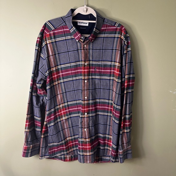 Barbour Mens Castlebay Shirt‎ Sz XL Regular Fit Long Sleeve Plaid Flannel Button - Picture 1 of 8